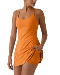Pocketed Active Dress with Built-In Shorts