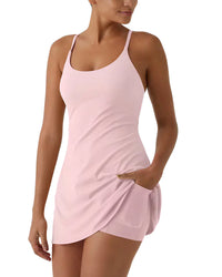 Pocketed Active Dress with Built-In Shorts