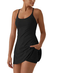 Pocketed Active Dress with Built-In Shorts