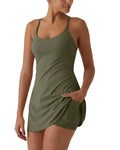 Pocketed Active Dress with Built-In Shorts
