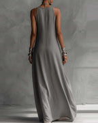 Two-Tone Sleeveless Maxi Dress
