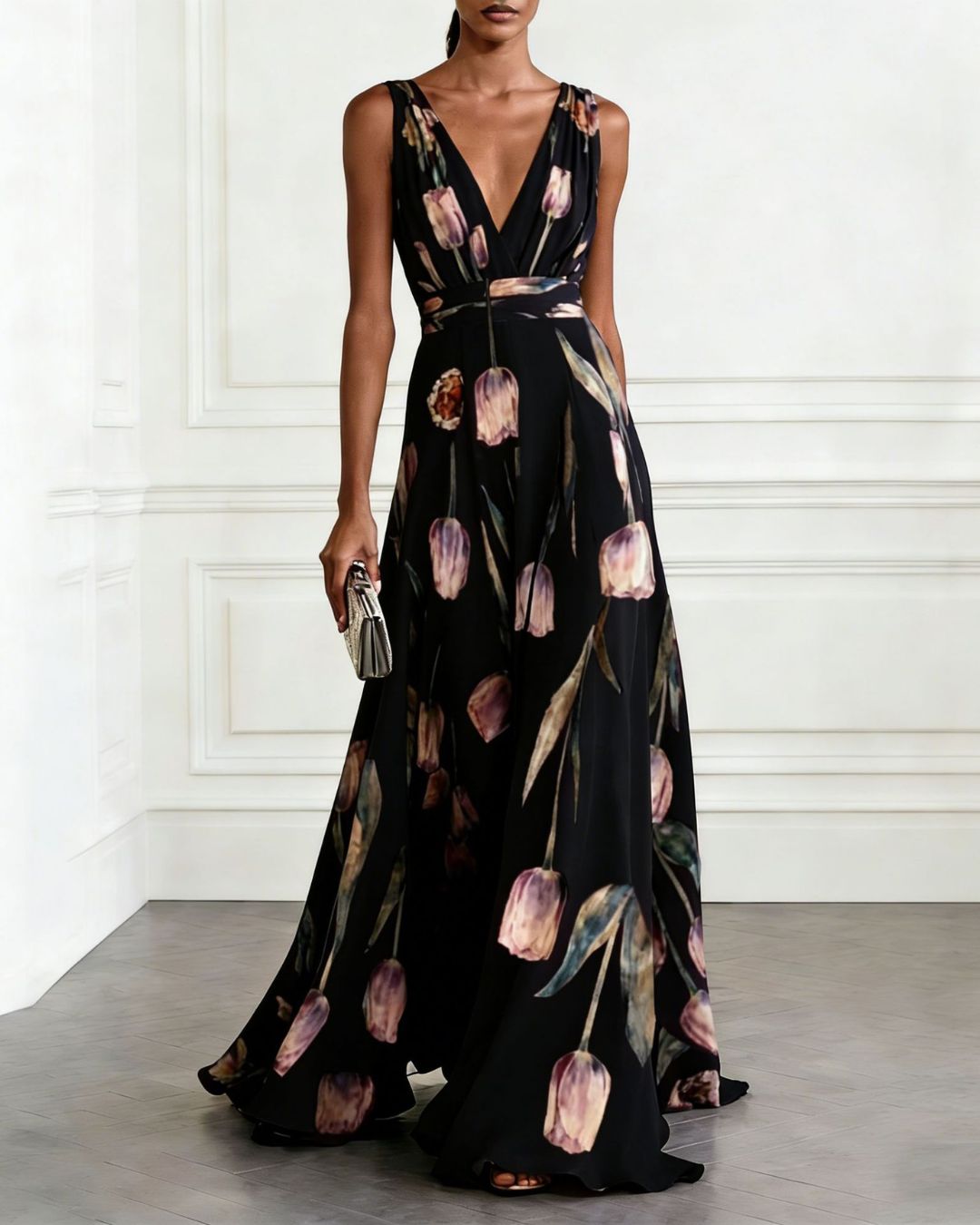 Romantic Tulip Maxi Dress