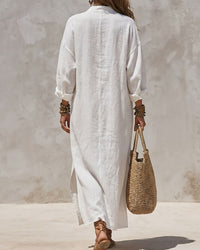 Collar Single-Breasted Pocket Cardigan Casual Dress