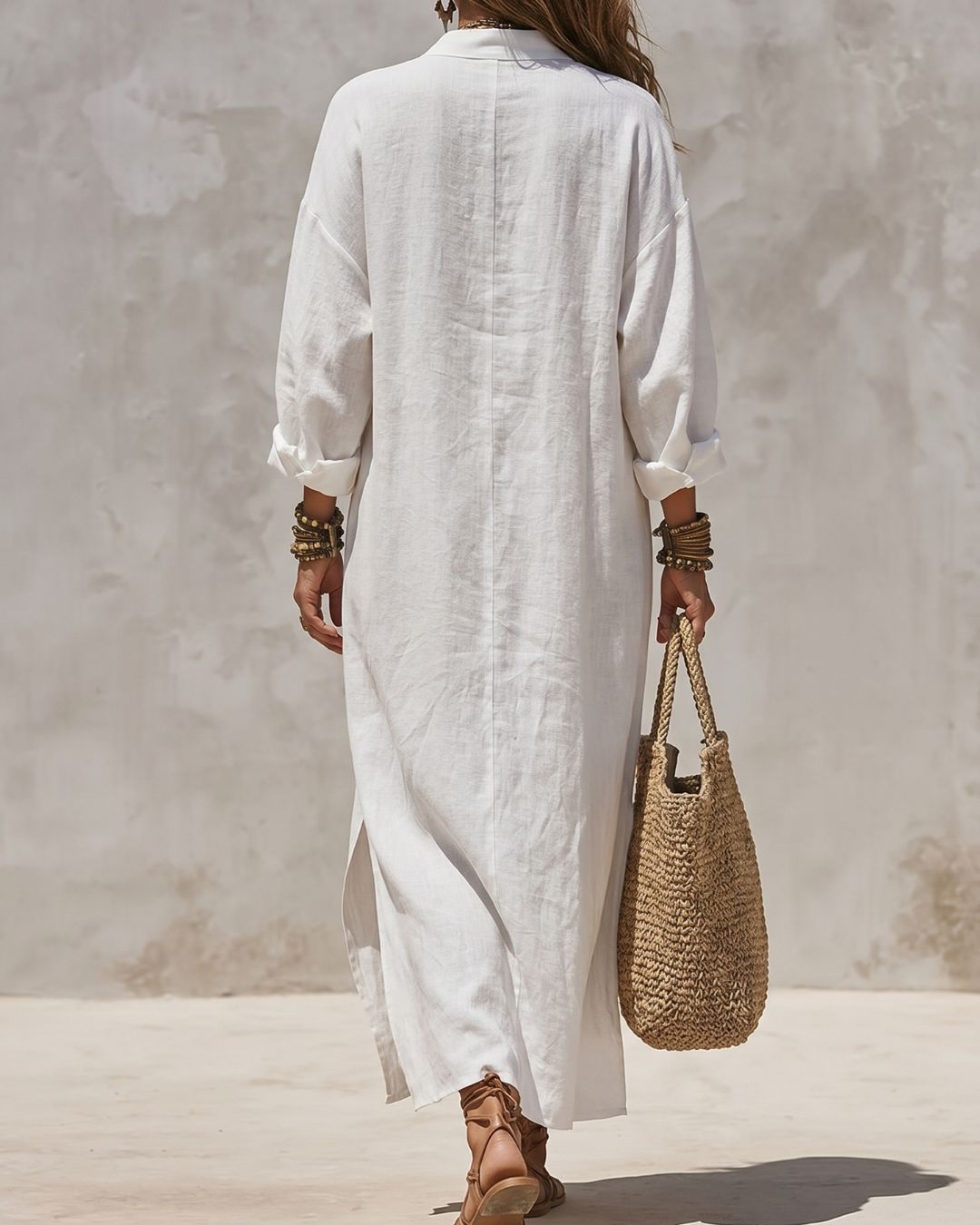 Collar Single-Breasted Pocket Cardigan Casual Dress
