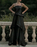 Three-Layer Ruffle Maxi Dress