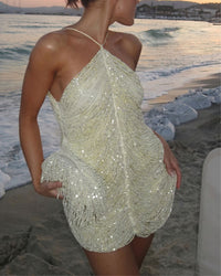 Tassel Halterneck Mini Dress