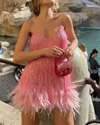 Candyfloss Feather Dream Mini Dress