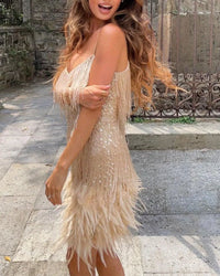 Candyfloss Feather Dream Mini Dress