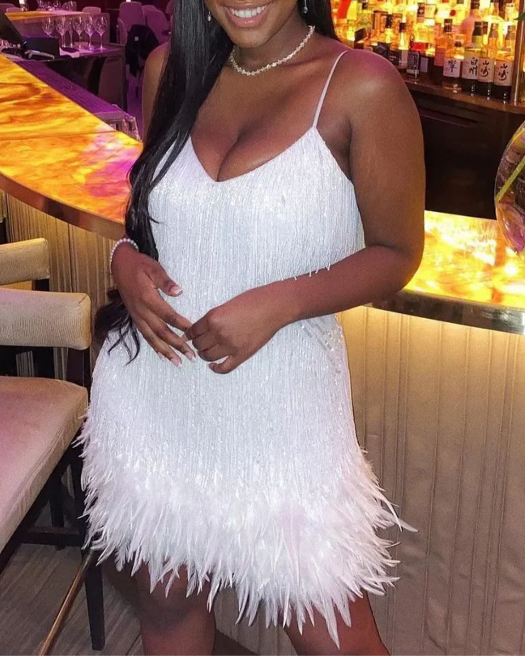 Candyfloss Feather Dream Mini Dress