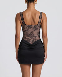 Rose Lace Corset Mini Dress