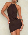 Choker Halter Backless Bodycon Mini Dress