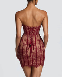 Lace Strapless Bodycon Mini Dress