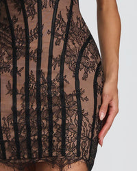 Lace Strapless Bodycon Mini Dress