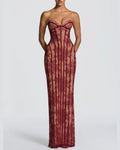 Lace Strapless Bodycon Maxi Dress