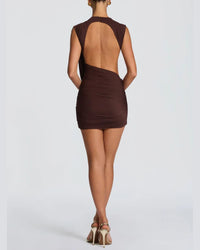 Asymmetric Backless Mini Dress