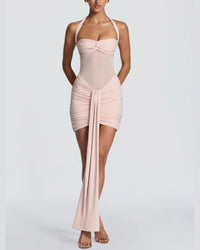 Halter Mesh Bodycon Mini Dress