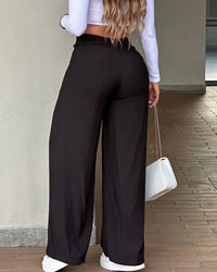 High-Waist Tie Wide-Leg Pants