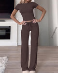 Short Sleeve Drawstring Lounge Set