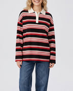 Vintage Striped Polo Sweatshirt