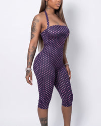Retro Polka Dot Capri Jumpsuit