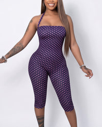 Retro Polka Dot Capri Jumpsuit