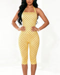 Retro Polka Dot Capri Jumpsuit