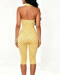 Retro Polka Dot Capri Jumpsuit