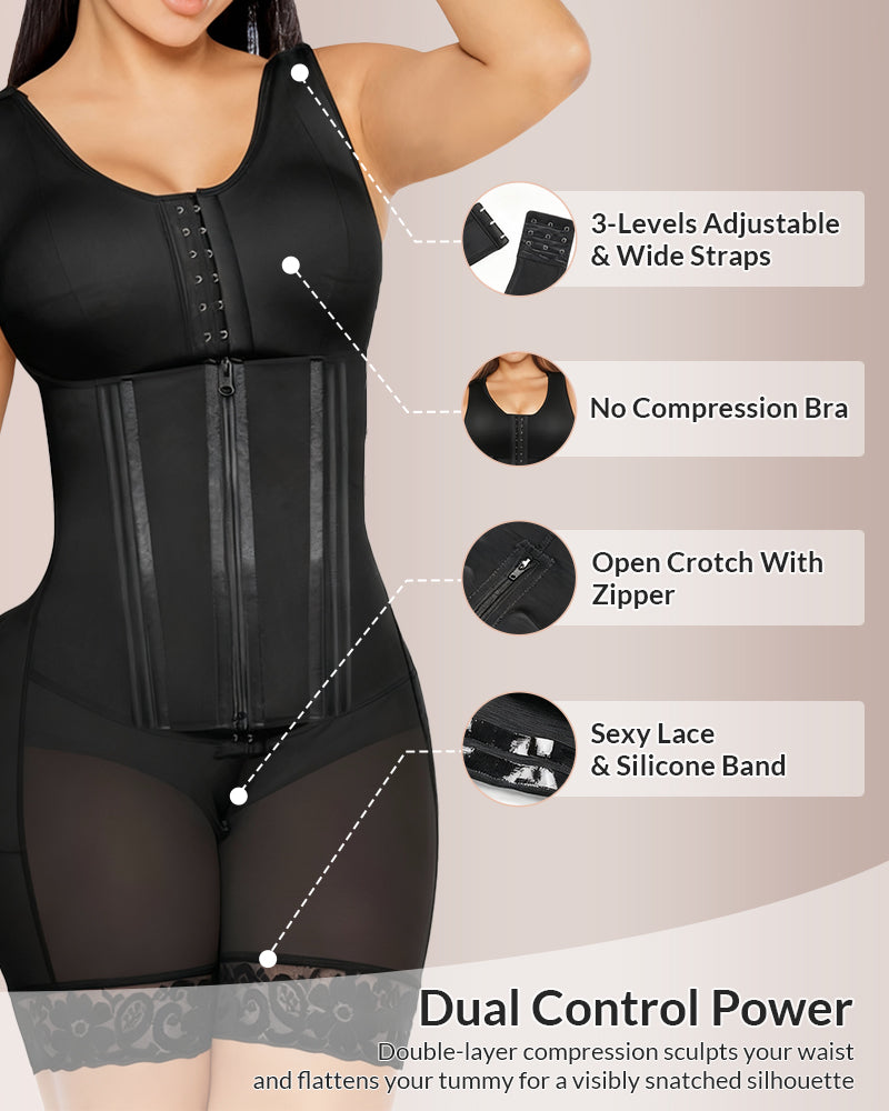 Faja moldeadora de cuerpo completo con doble control de abdomen
