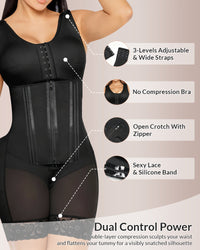 Faja moldeadora de cuerpo completo con doble control de abdomen