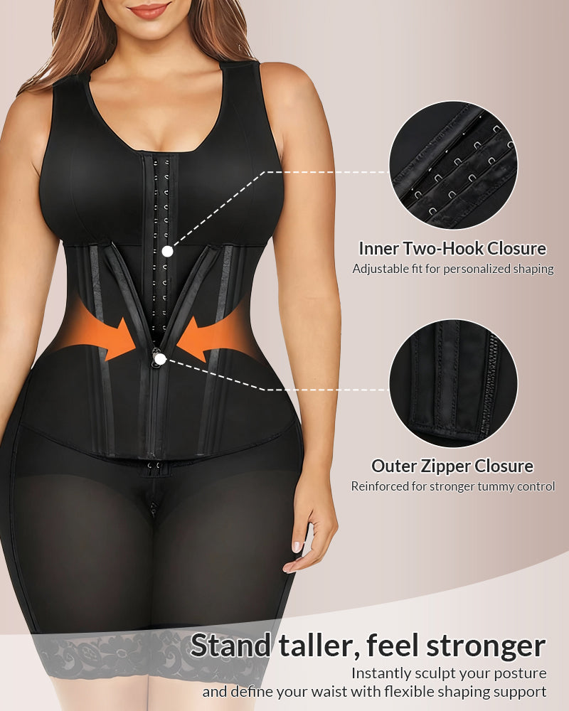 Indumenti modellanti per tutto il corpo con controllo della pancia doppio