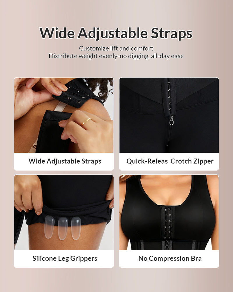 Indumenti modellanti per tutto il corpo con controllo della pancia doppio