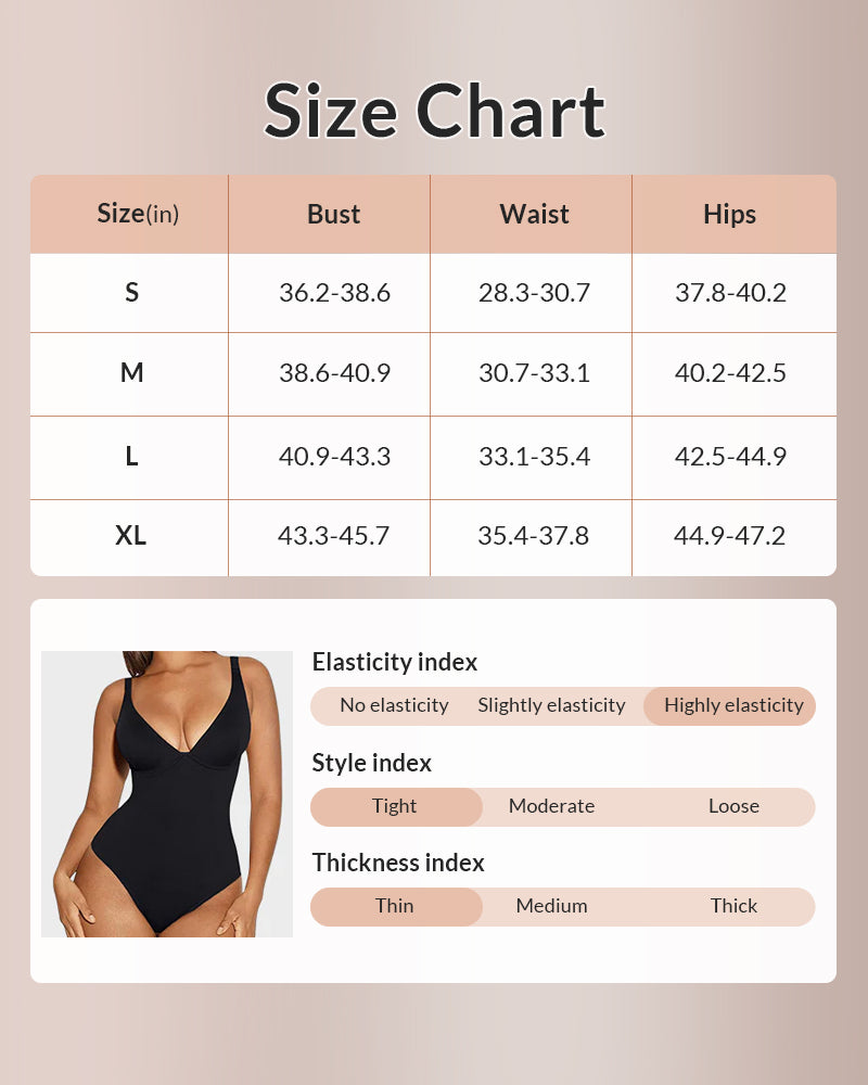 V Neck Bodysuit Tummy Control Shapewear
