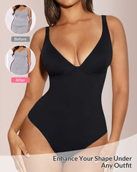V Neck Bodysuit Tummy Control Shapewear