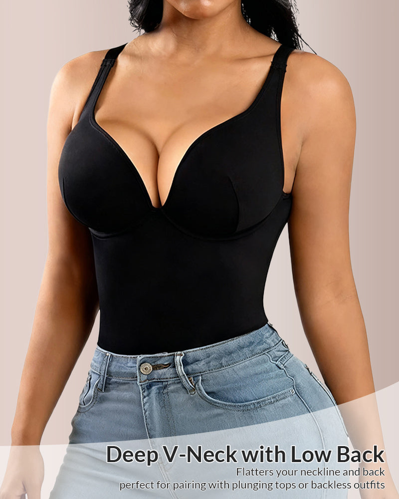 Body modellante con scollo a V