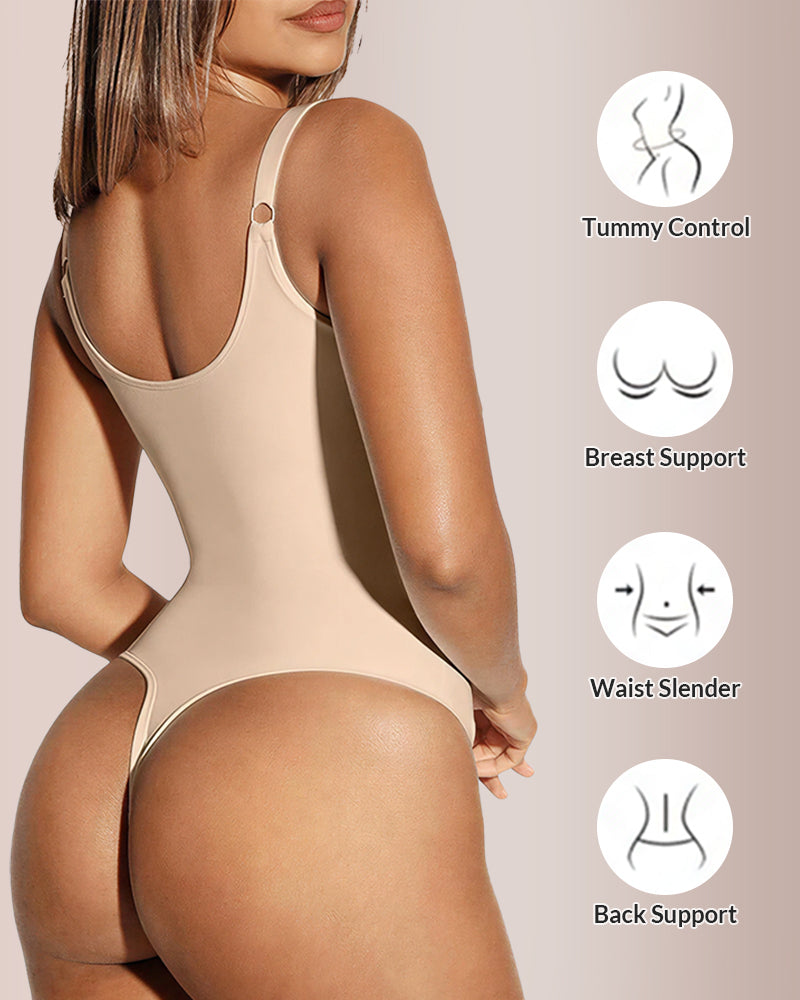 Body modellante con scollo a V