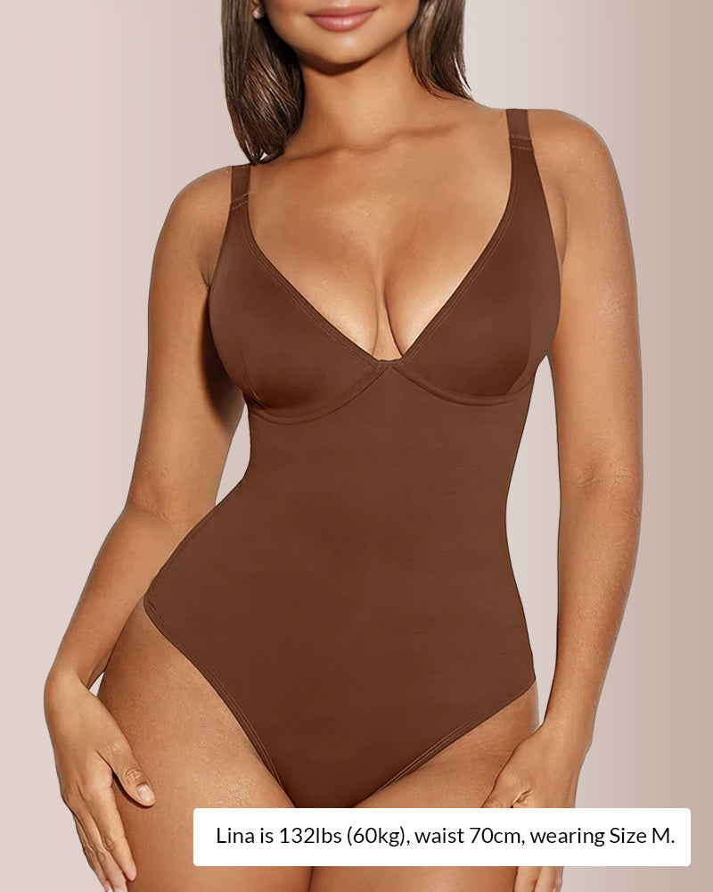 V Neck Bodysuit Tummy Control Shapewear