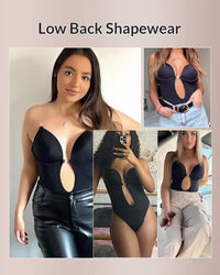 U-Plunge Backless Shapewear Bodysuit