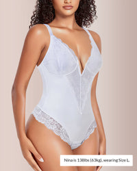 V-neck Lace Shapewear Bodysuit