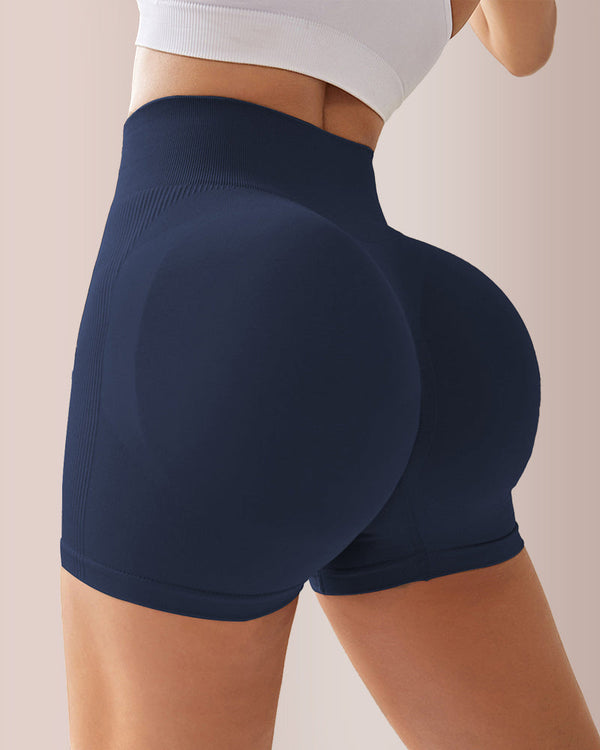 Seamless Ribbed Peach Lift Booty Shorts