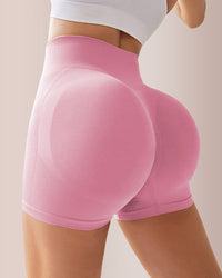 Seamless Ribbed Peach Lift Booty Shorts