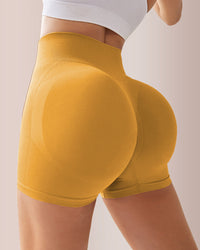 Seamless Ribbed Peach Lift Booty Shorts