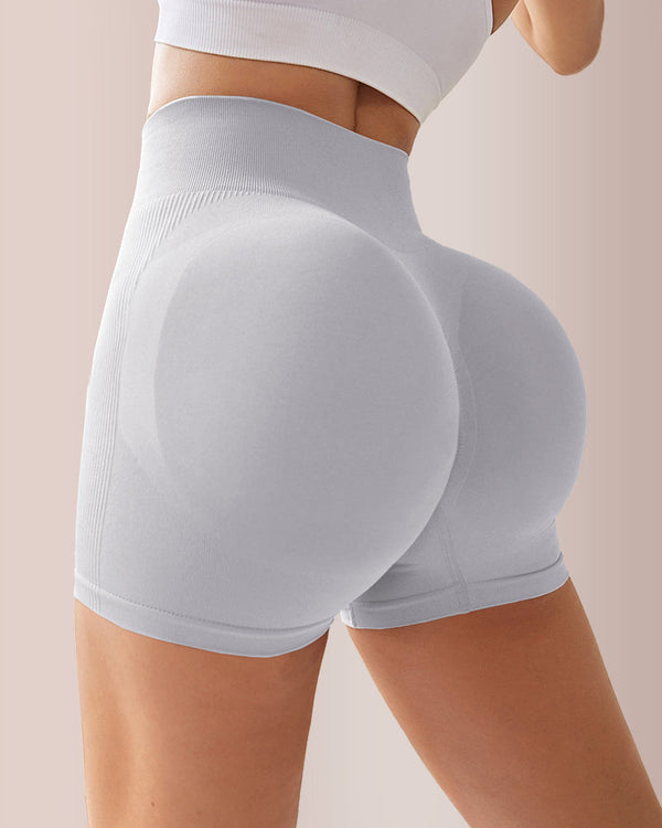 Seamless Ribbed Peach Lift Booty Shorts