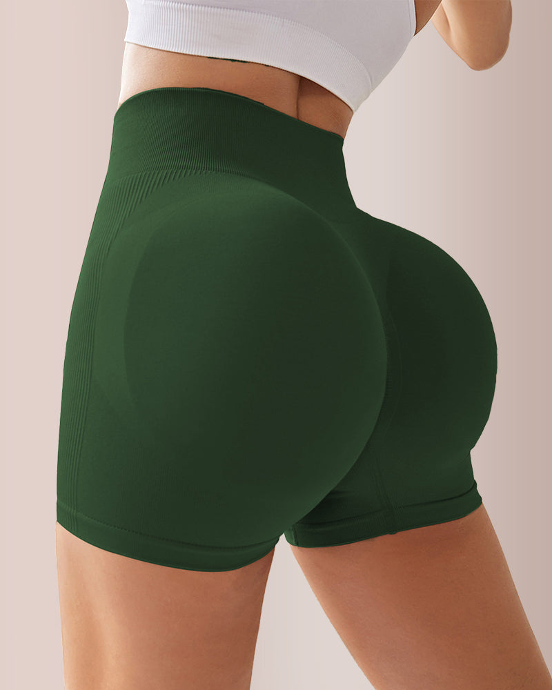 Seamless Ribbed Peach Lift Booty Shorts
