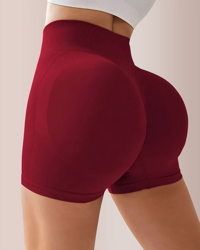 Seamless Ribbed Peach Lift Booty Shorts