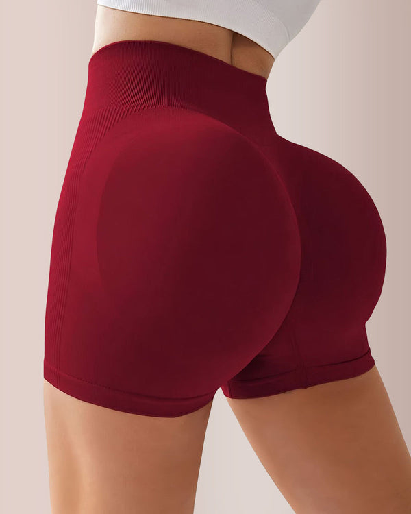 Seamless Ribbed Peach Lift Booty Shorts