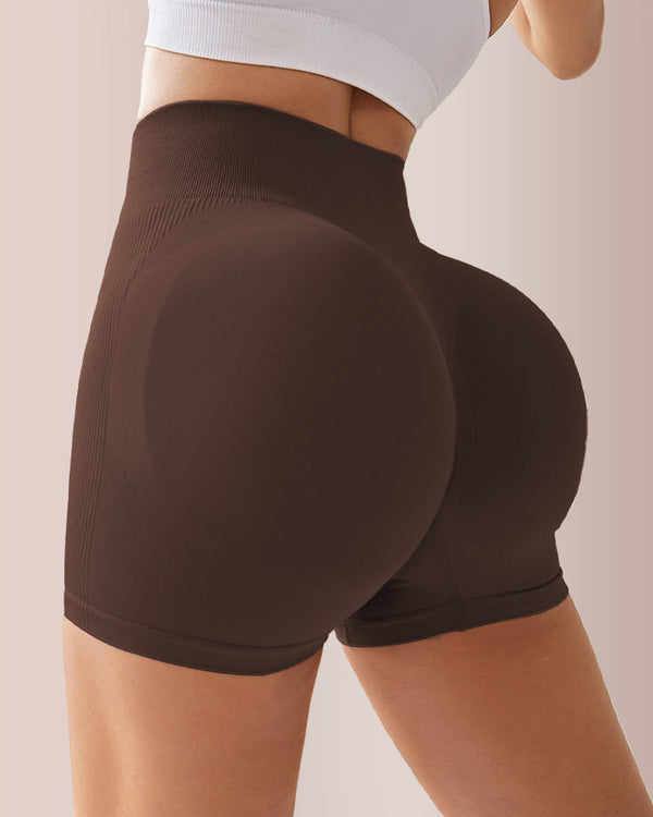 Seamless Ribbed Peach Lift Booty Shorts
