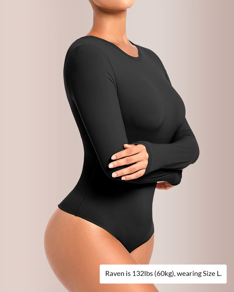 Sculpting Long Sleeve Crew Neck Bodysuit