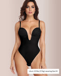 Deep-Plunge Backless Shapewear Bodysuit