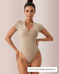 Seamless Deep-V Short Sleeve Bodysuit