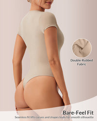 Seamless Deep-V Short Sleeve Bodysuit
